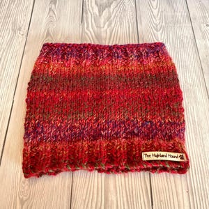 Volcano Dog Snood, Handmade Knitted UK, Neck warmer, Pet Accessory, Dog Gift, Dog Winter Accessory