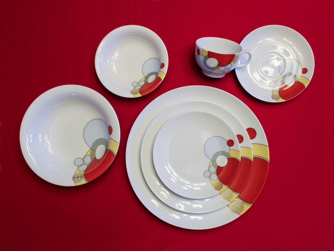 Art Deco Dishes Inspired by the Imperial Hotel, That Was Designed by