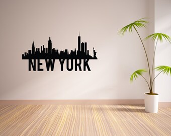 24 Inch New York City Skyline Vinyl Wall Decal