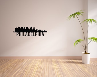 24 Inch Philadelphia City Skyline Vinyl Wall Decal