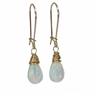 Opal teardrop Earrings*Opal 14k Gold Filled* Jewelry Gift Idea for Her*Bridal*Wedding*Anniversary*Birthday*Graduation*Summer*Beach
