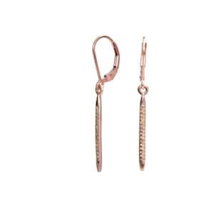 Pave Diamond Gemstone Spike Earrings*Short Thin Spike*Rose Gold*Lever back*Gift Idea for Her*Wedding*Gala*Anniversary*Holiday*Christmas