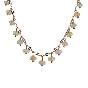 Fire Opal Gemstone Choker Necklace*Ethiopian Opal*Valentine&#39;s Day Gift idea*Metal choices*Rose Gold*Sterling Silver*Gold*Oxidized silver
