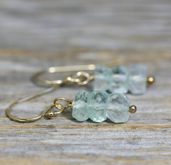 Aquamarine Gemstone Stack Earrings