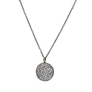 Pflaster Diamant Edelstein Runde Scheibe Halskette*Diamant Kreis Anhänger*Gemischtes Metall*April Geburtsstein*Geschenkidee für Sie*Urlaub*Winter Form