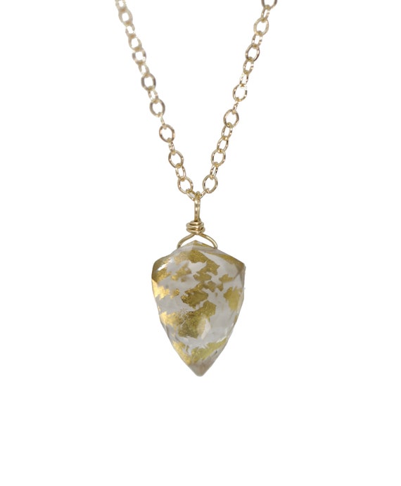 Genuine Imperial Topaz Gemstone Pendant Necklace