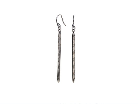 Genuine Diamond Long Spike Earring*French Hook*2.6 Inches