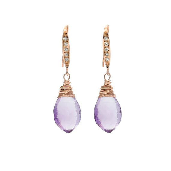 Amethyst Gemstone Briolette Earrings