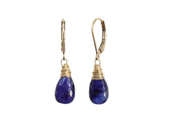 Blue Sapphire Drop Earring