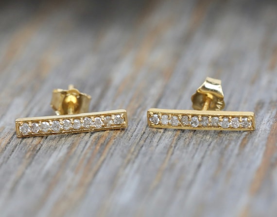 Diamond Gemstone Stud Earrings