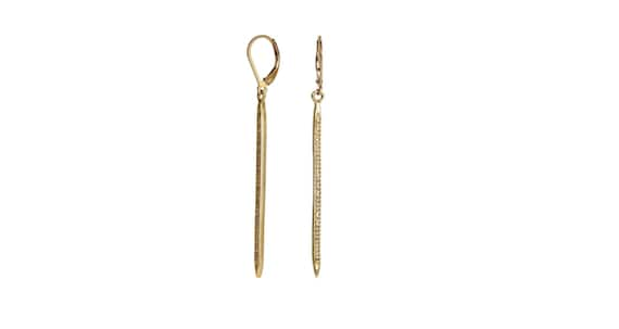 Thin Pave Diamond Spike Earrings