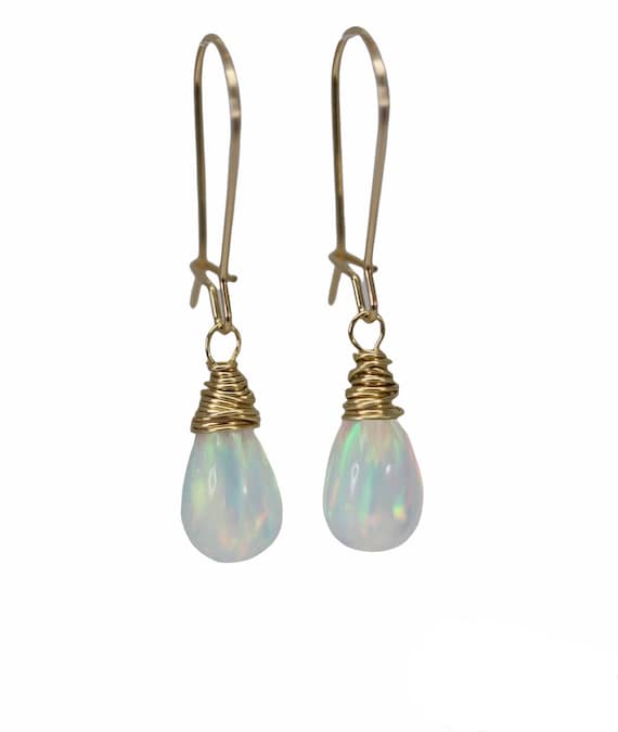 Large Opal Teardrop Earrings