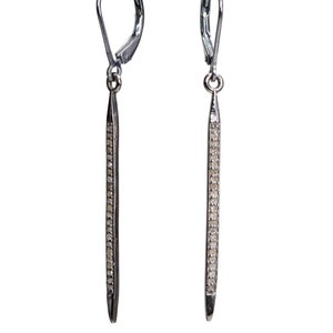 21X2.5mm 24k gold vermeil 1 pc Diamond Spike Pendant SMALL 925 Oxidized Sterling Silver