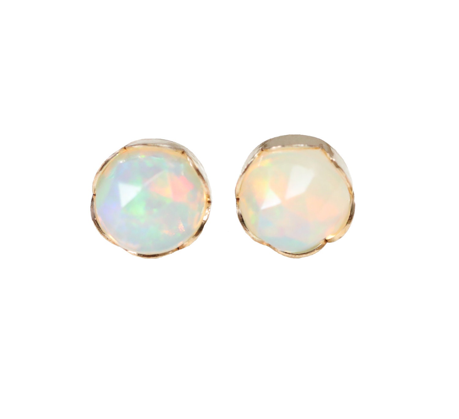 Opal Gemstone Stud Earring Mother's Day Gift Idea | Etsy
