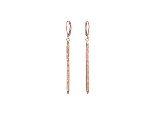 Pave Diamond Rose Gold Earrings