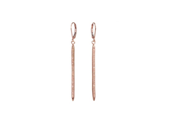 Pave Diamond Rose Gold Earrings