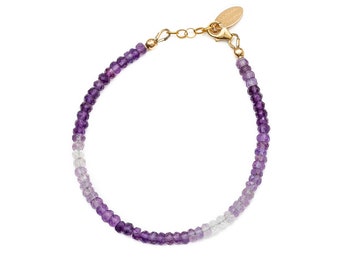 Amethyst Ombre Edelstein Armband*Schattierter Lila Stein*Februar Geburtsstein*Geschenkidee für Sie*Urlaub*Datum*Weihnachten*Gala*WinterForm