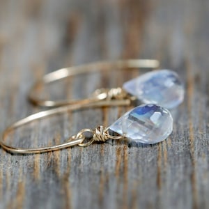 Rainbow Moonstone Gemstone Teardrop Earrings*June Birthstone Gift Idea * 14k Gold Filled*Wedding* Bridal* Anniversary* Summer Fashion