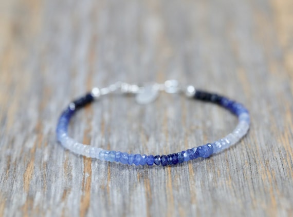 Ombre Blue Sapphire Gemstone Bracelet