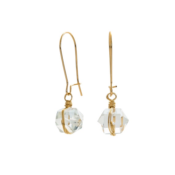 Clear Quartz Crystal Rock Crystal Drop Earrings