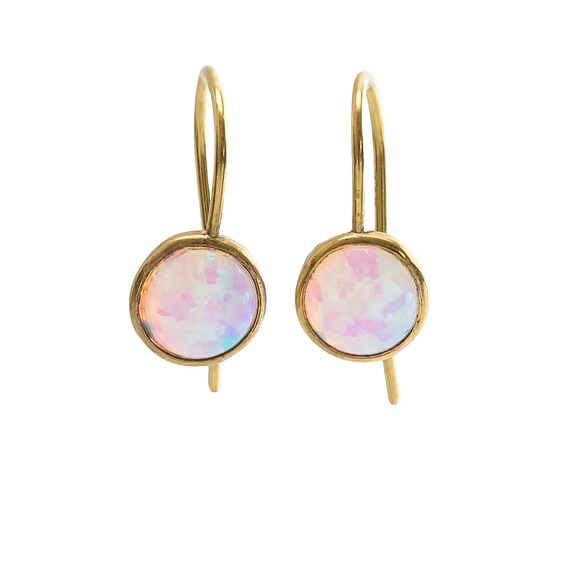 White Opal Drop Earrings