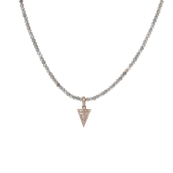 Rose Gold Diamond Triangle Necklace