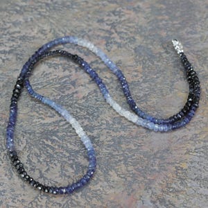 Ombre Blue Gemstone Sapphire Wrap BraceletSterling Silver3 Strand BraceletSeptember Birthstone Birthday Gift IdeaAnniversaryChristmas image 4