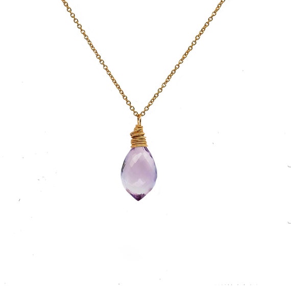 Light Amethyst Gemstone Pendant Necklace