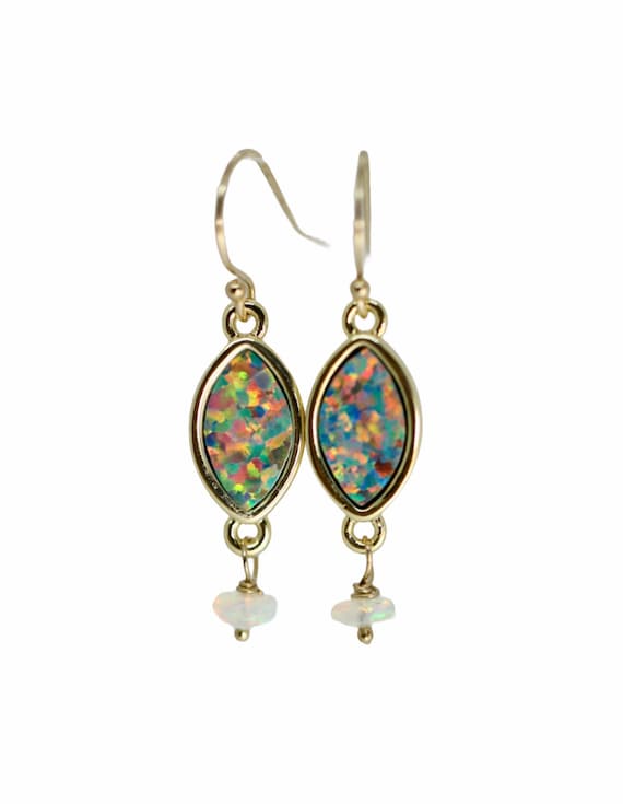 Marquise Opal Dangle Earrings