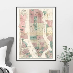 Carte Dripps de New York et ses environs - réplique de l'ancien plan de la ville de New York Manhattan, 1867