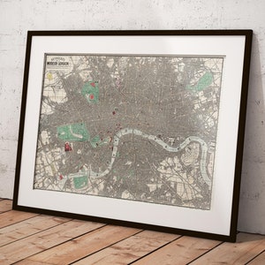Mapa de Reynolds del Londres moderno de 1862 - Mapa de la ciudad de Londres - Digitalizado y restaurado para crear un fantástico póster con el mapa del antiguo Londres