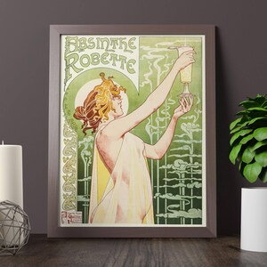 Absinthe robette - Cartel icónico de Absinthe de Henri Privat-Livemont - Cartel publicitario Art Nouveau
