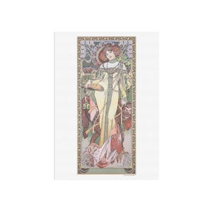 Jesień Alphonse'a Muchy - Plakat giclée z serii Cztery pory roku z 1900 r. - Arcydzieło secesji - Sztuka ścienna w stylu vintage