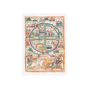 The Hague map of Jerusalem from ca 1180 AD - old city map - religious city map - historical source - Crusader map