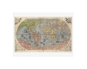 中世の世界地図 - ルネッサンスの世界地図 - 古い地図のレプリカ - 絵