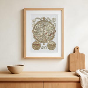 Impression de carte du monde médiévale – Hanns Rust – 1480 Mappa Mundi