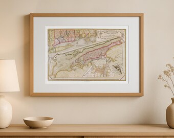 Vintage NYC Map Print – 1821 New York City, John Randel Map