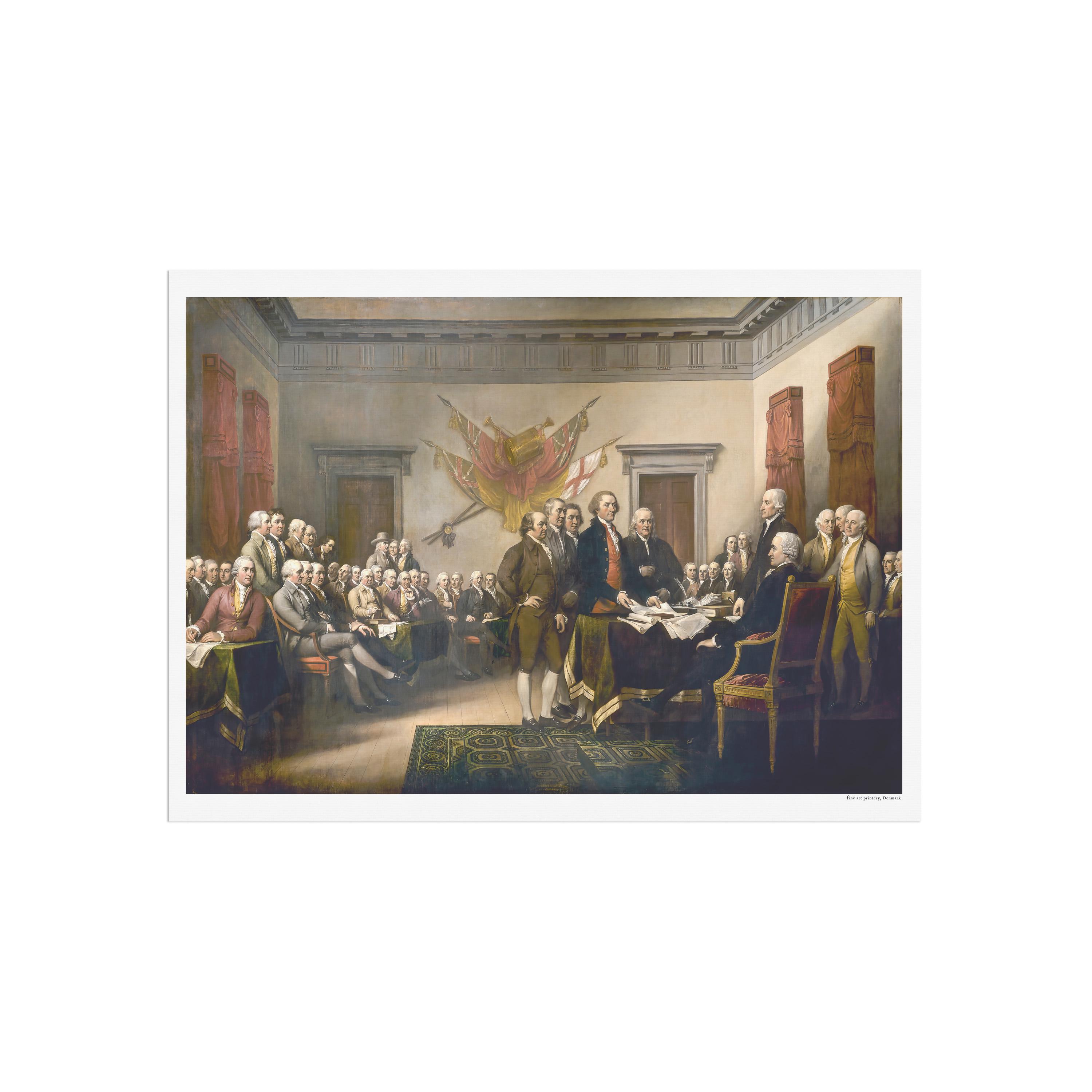 Ondertekening van de onafhankelijkheidsverklaring - The American Revolution  art- Fine art Giclée-replicatie van een schilderij van John Trumbull, image size:3000x3000