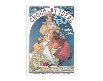アルフォンス・ミュシャ作「ショコラ・イデアル」ヴィンテージ
