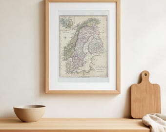 1794 Scandinavia Map Print – Vintage Nordic Countries Wall Art