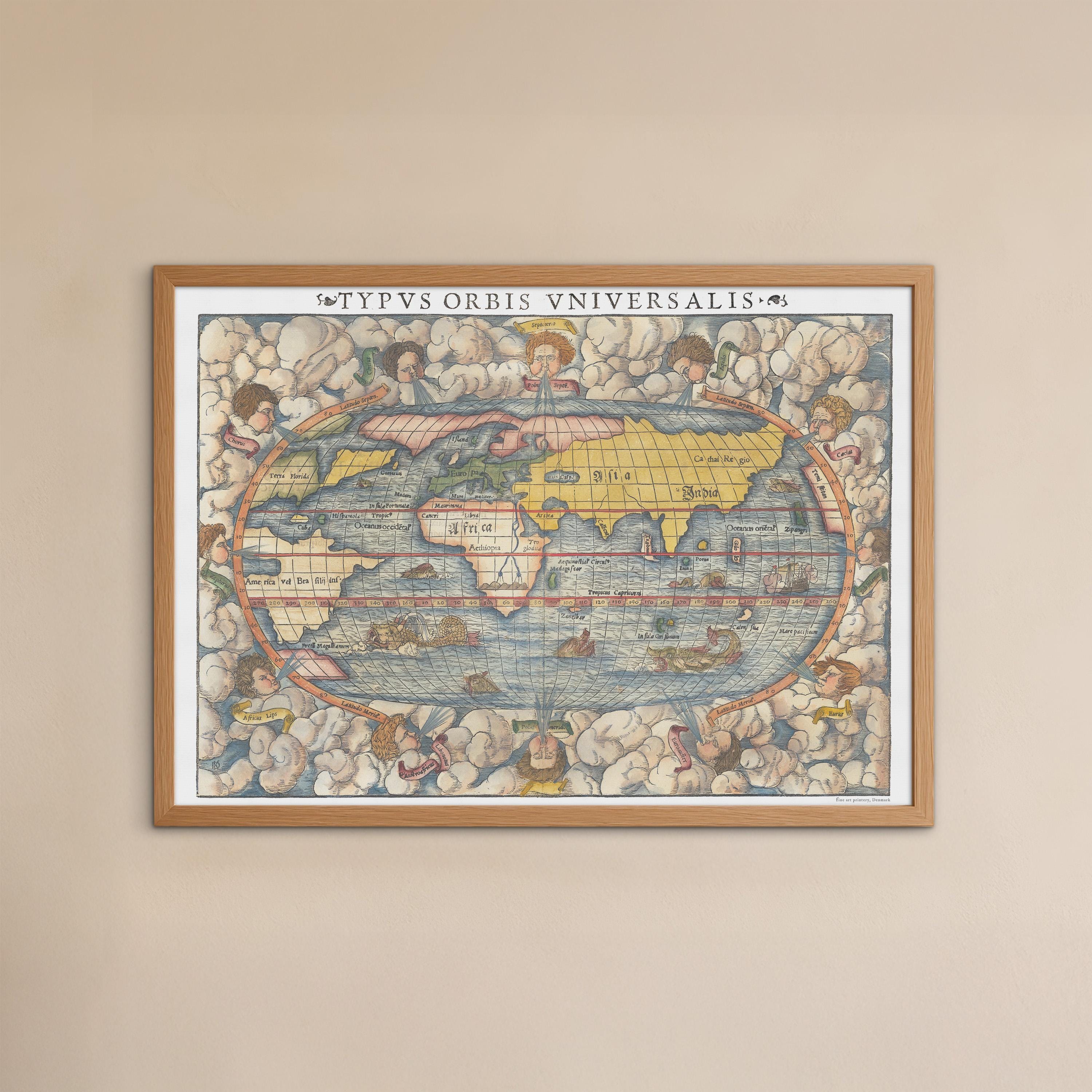 美しい世界地図のレプリカ - 古地図 - ミュンスターの世界地図 - Typus