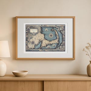 Stampa della mappa d'epoca di Cape Cod del 1931, contea di Barnstable, MA, arte storica del New England