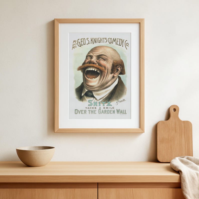 Vintage 1885 Theatrical Poster – Snitz Takes a Smile image 1