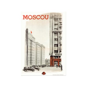 Vintage Moskau Reiseplakat - Russische Reiseplakat Werbung für Moscou / Moskau