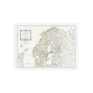 Old map of the Kingdoms of Sweden, Denmark, and Norway - the Northern States - Scandinavian maps - map art