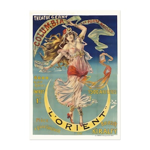 Theatre Geant - Columbia L'Orient - Cartel vintage del teatro Art Nouveau de Jean de Paleologu, ca1899 - Hermosa gitana bailando