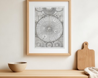 Wright's Celestial Map Of The Universe  1742, unique replica of the old planet star map