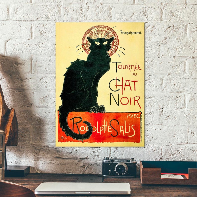 Tournée du Chat Noir The black cat french Parisian cabaret vintage poster art art nouveau poster image 1