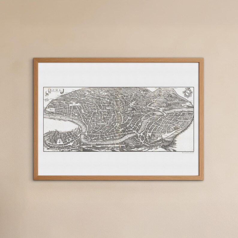 Matthus 1641 Rome Map Print – Matthus Merian – Antique City Bird's Eye View - Etsy