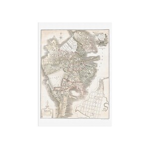 Map of Boston, Massachusetts - Old City map - Vintage America - Massachusetts maps